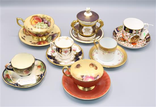 Royal Crown Derby cup and saucer, similar tea plate and a collection of decorative cups and saucers etc